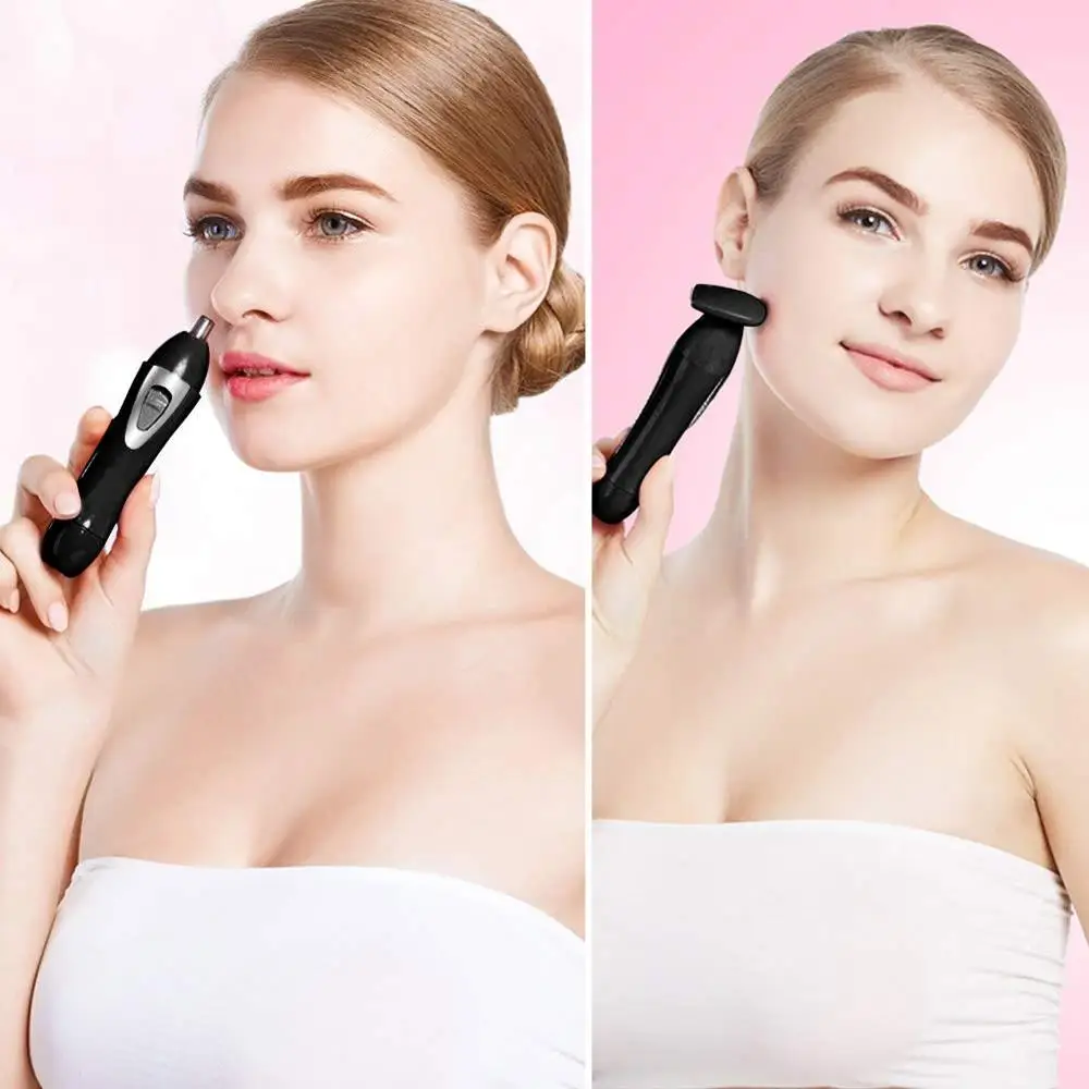 Электрический Аккумуляторный триммер для волос в носу мужчин и женщин бритва удаления бакенбардов бровей набор ухода за лицом 4