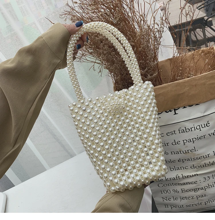 New Fashion Women Evening Bag Pearl Clutch Party Hand Bag