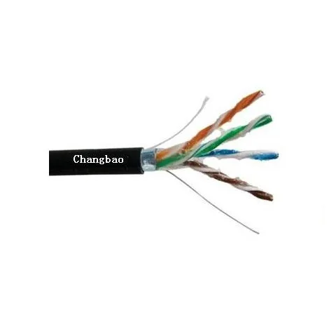 
4 пары гелевых наполнителей Cat5e FTP 24AWG, ЛПЭНП-оболочка, УФ-защита и водонепроницаемость, прямые погрешности, наружный Lan/Интернет/Ethernet-Кабель 