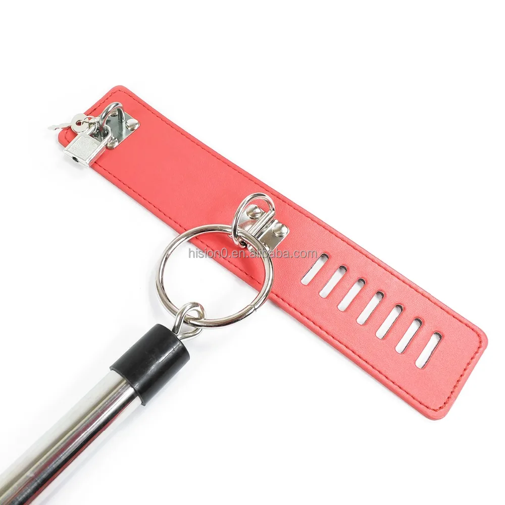 2 Colors BDSM Role Play in Slave Prisoner Not Removable Eagle Bar Kit Leather Bondage Handcuffs With Collar