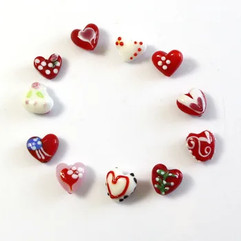 Murano lampwork glass Valentine heart beads making jewelry/bead curtain