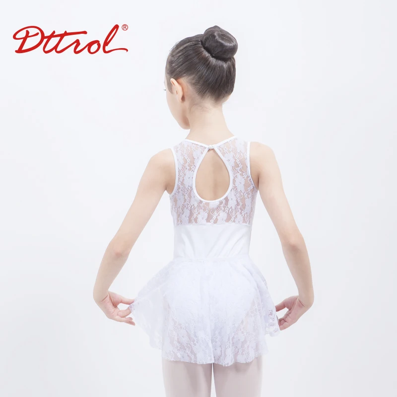D031040 Dttrol New Arrivals White Lace tank Dance Leotards