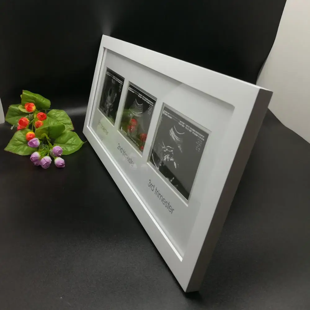 MDF Wooden Handprint and Footprint Clay Picture Photo Frame Baby Footprint Souvenir Photo Frame