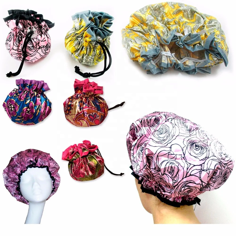 Extra Large Shower Caps For Women Adjustable Drawstring Elastic Band