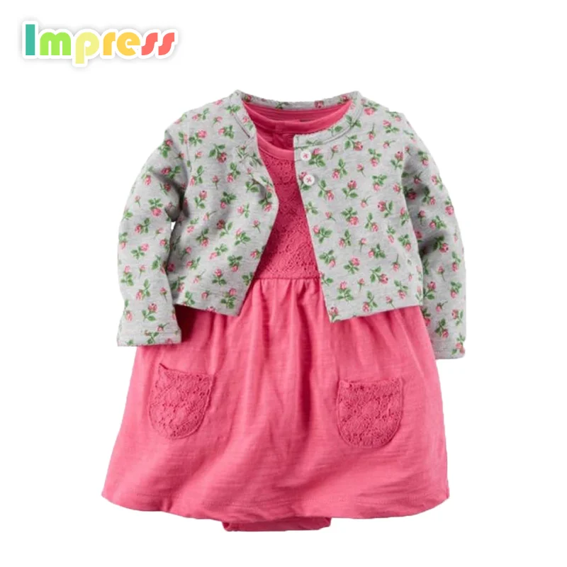 
 Оптовая продажа одежда для малышей из 100% хлопка Carters детской одежды комплект с платьем  