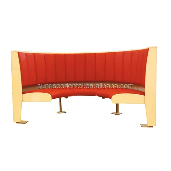 Diameter Two Meters Tufted Half Moon Restaurant Leather Booth Sofa