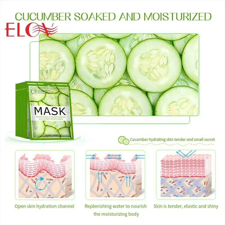Оптовая продажа уход за кожей Корейская увлажняющая маска для лица контроля жирности огурцов популярная подтягивающая фруктовая Органическая