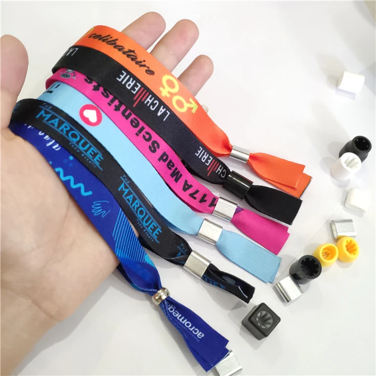 Most Popular Custom logo Print No Minimum Order Concert Cloth Wrist Band Customized Wristbands