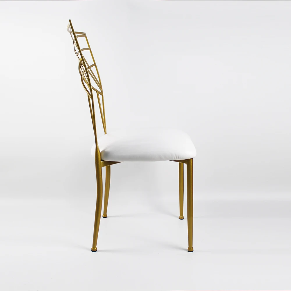Modern Gold Iron Event Chair for Outdoor Banquet Wedding Party Restaurant Furniture Packed in Mail for Hotel Use