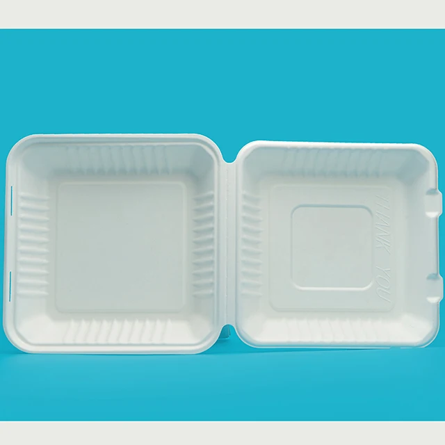 
Biodegradable sugarcane bagasse tableware lunchbox food containers 
