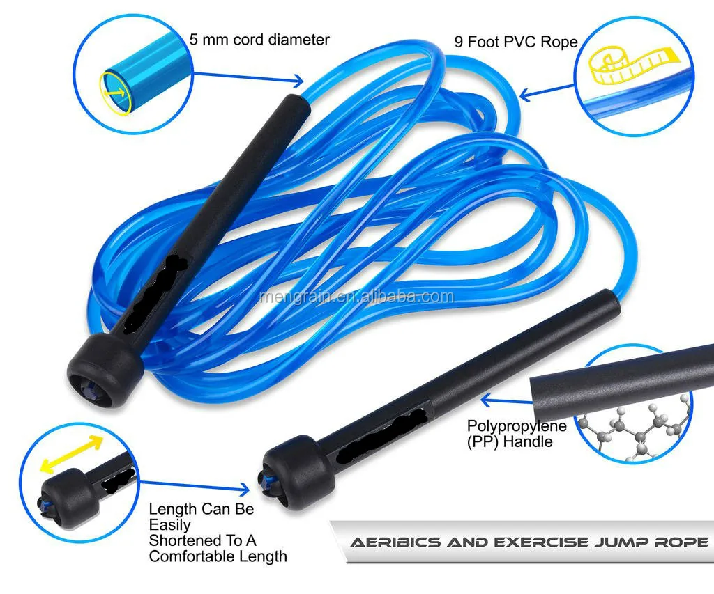 Home Exercise & Slim Body Adjustable Steel Pvc Jump Rope Workout With