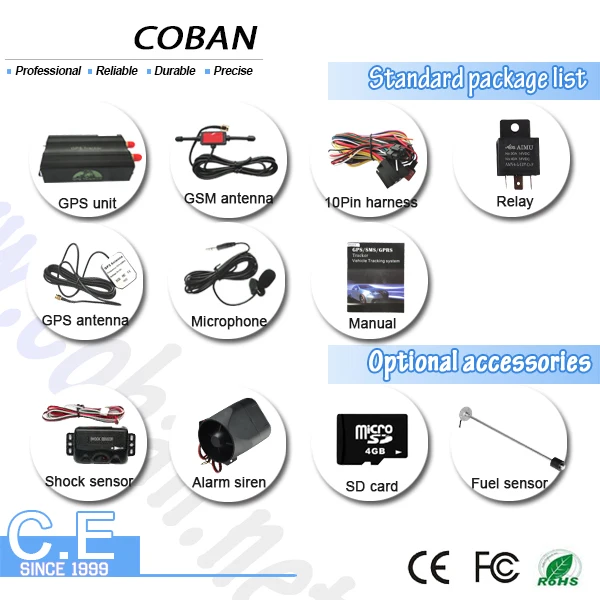 Gsm Gps tracker Tk103 Custom Firmware With google Maps on Android IOS APP Gps Vehicle tracker
