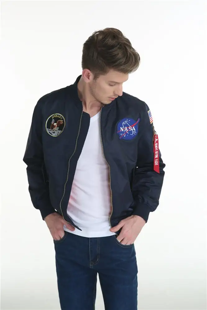 NASA Apollo Unisex Patched Bomber Jacket Wholesale DAFEILI