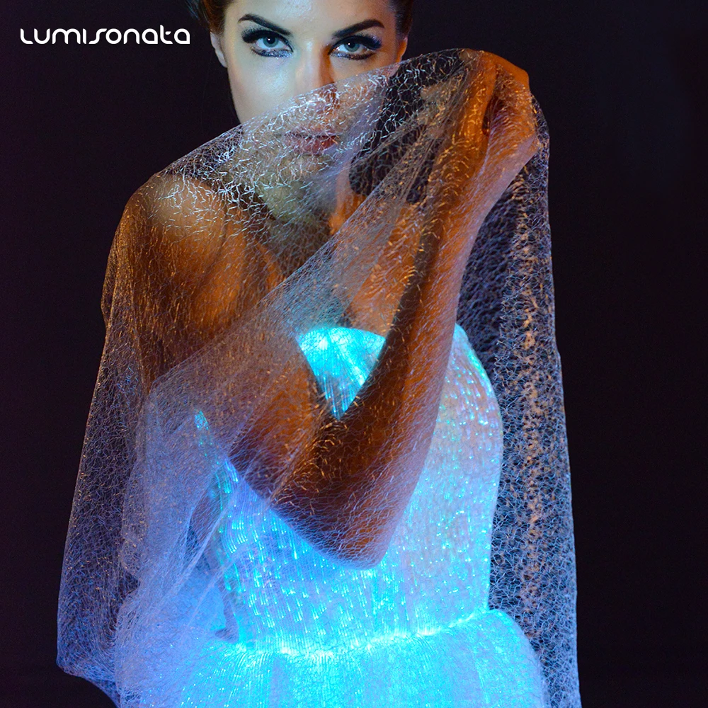 Wholesale Spandex Lace Optical Textiles LED Luminous Glow in The Dark Fiber Optic  Light up Fabric - China Luminous Clothing and Luminous Items for Party  price