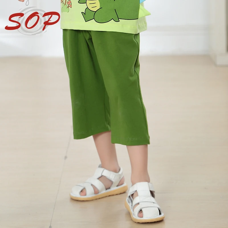 Детские хлопковые брюки из спандекса в стиле хип-хоп 3/4 для детей с эластичным поясом последние спортивные повседневные летние пляжные