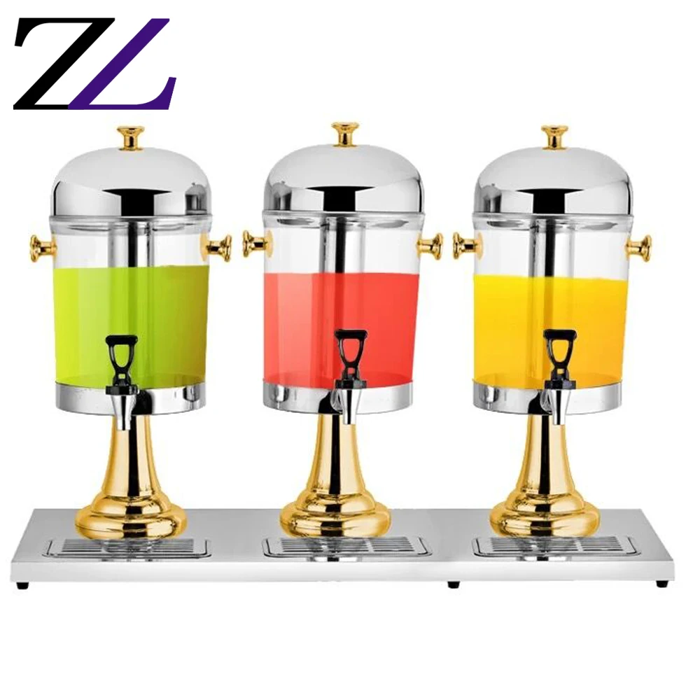 Fruit Drink Juice Dispenser with Tag Party Hexagonal 3 Triple Gallon Iced Hotel Drinking Catering Wedding Jar Beverage Dispenser