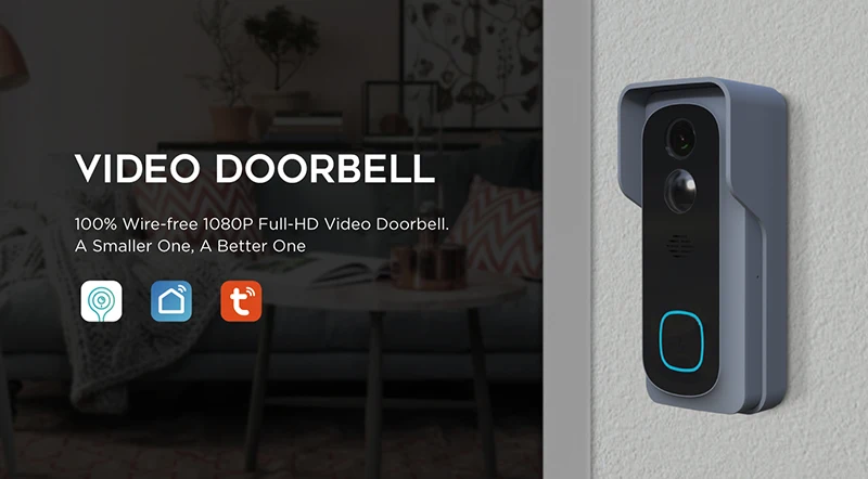 
 Высококачественный водонепроницаемый аудиодомофон Smart Home 1080P с питанием от батарейки, домофон с Wi-Fi, беспроводной дверной Звонок  