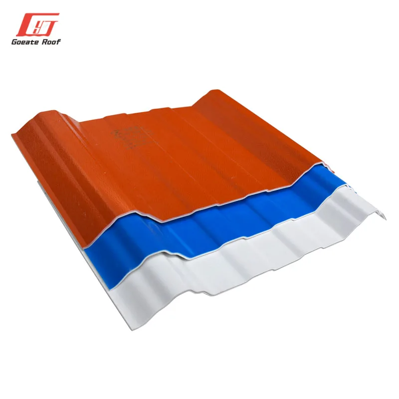 Heat Insulation Color 3 Layer Pvc Roofing Sheet Tiles for Shed