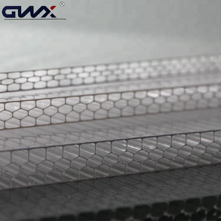 OEM Clear Plastic Honeycomb Polycarbonate Sheet Anti UV Protection Cheap Price Patio Covers Outdoor Use PC Clear Plastic Roofing