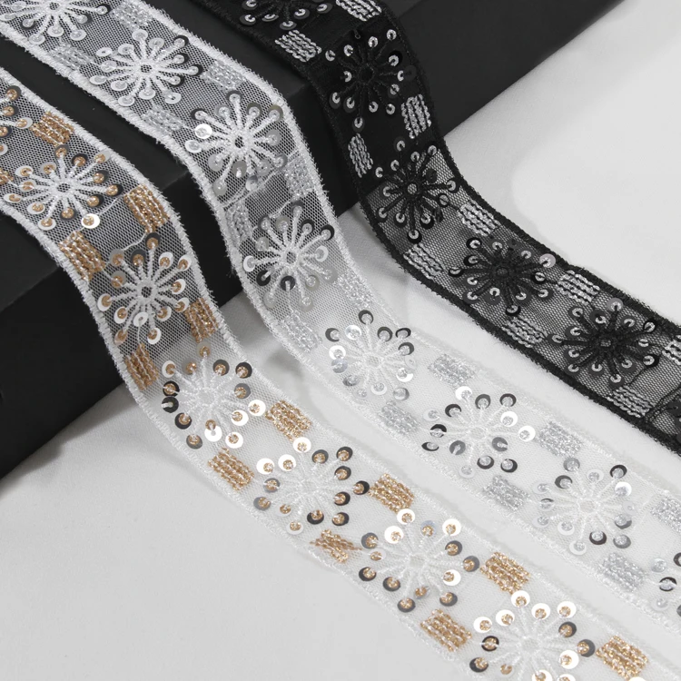 Vogue Floral Pattern Tulle Lace Black Sequin Trim Buy Black Sequin Trim Black Tulle Lace Sequin Trim Black Floral Shape Tulle Lace Sequin Trim For Garments Dresses Product On Alibaba Com