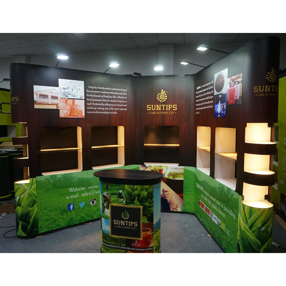 Portable Floor Standing Customized PVC Advertising Aluminum Frame Pop up Display Backdrop Wall for Trade Fair Booth