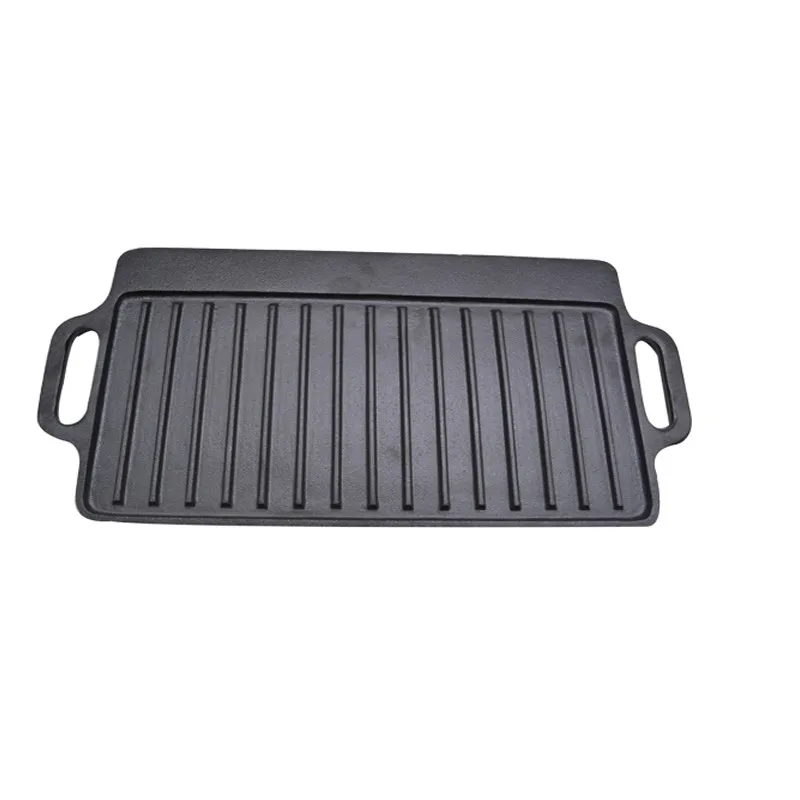 Factory Outlet 42cm Preseasoned Double Sided Grill Pan Nonstick Reversible Cast Iron Double Use