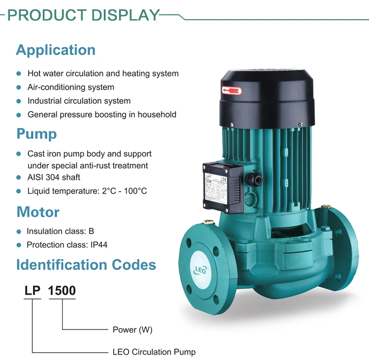 Leo 380v/50hz Inline Water Pressure Outdoor Water Circulation Pump
