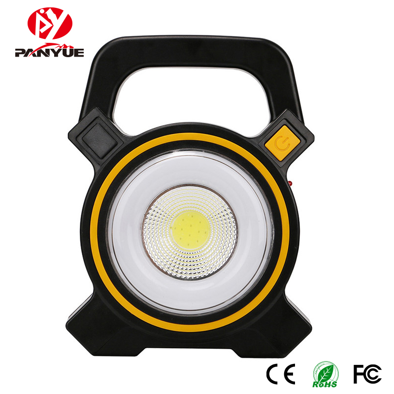 Бесплатный образец солнечной перезаряжаемой ручной белый свет COB светодиодный рабочий светильник кемпинговая лампа с солнечной панелью