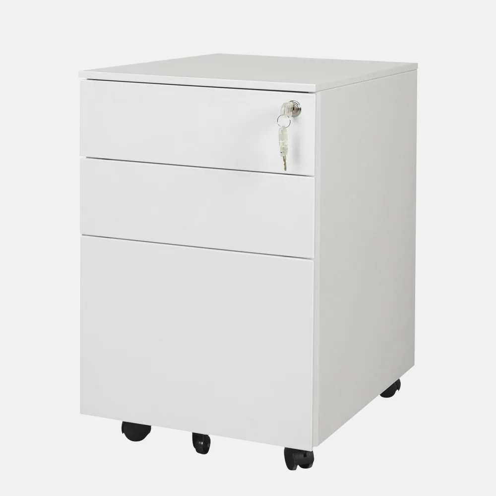 Wholesales Office Furniture Three Drawer Movable Storage cabinet Steel Metal Filling Cabinet