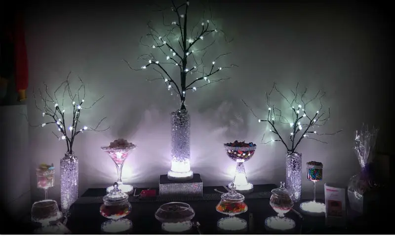 Dingde 6inch Wedding Centerpieces Under Vase Uplight Table Light 3aa Battery Powered With 31pcs LEDs Super Bright Warm White Party Events