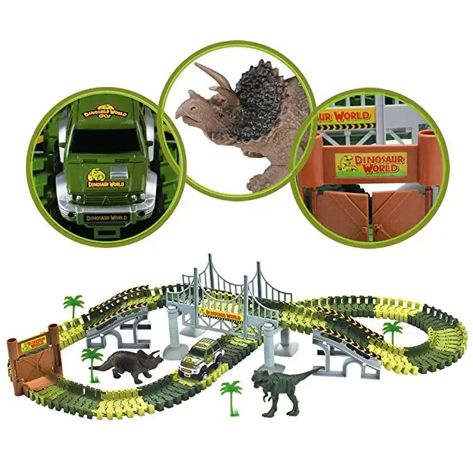 Гоночный трек динозавров динозавр мост мира создайте дорогу игрушечный автомобиль из 142 частей и гибкий игровой набор игрушечные