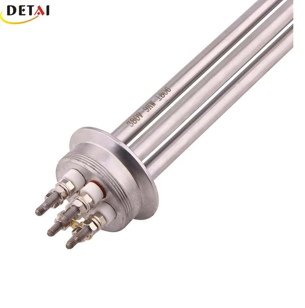 220v/380v V 9000W Phase Heating Element Immersion Heater Electric Heating  Pipe With Black Plastic Cap in Stock