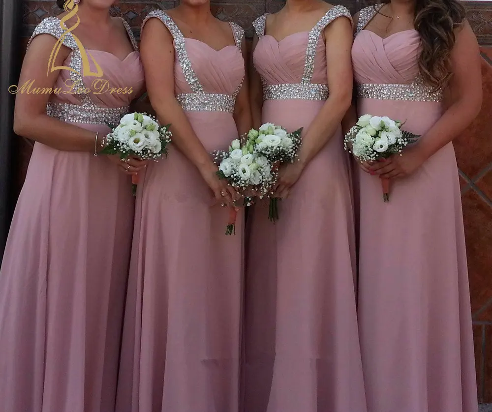 beaded pink bridesmaid dress