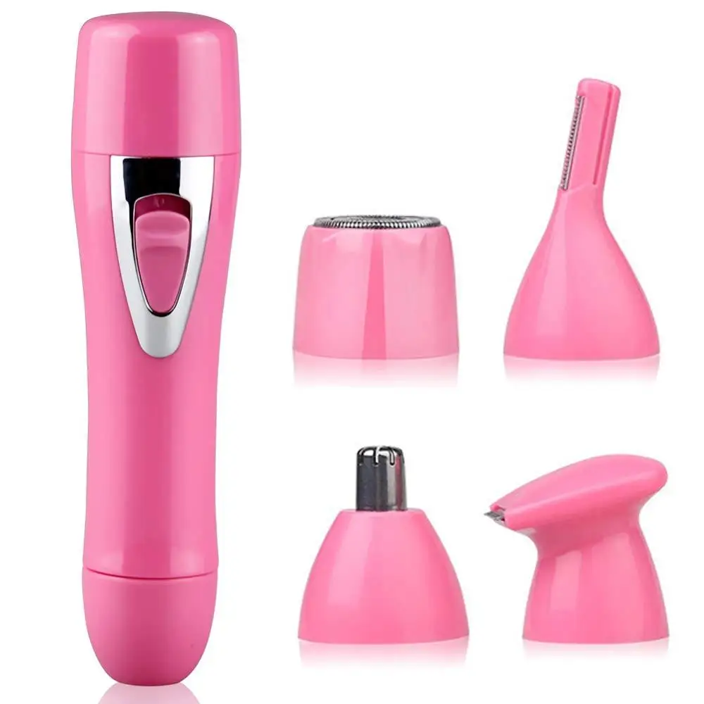 Электрический Аккумуляторный триммер для волос в носу мужчин и женщин бритва удаления бакенбардов бровей набор ухода за лицом 4
