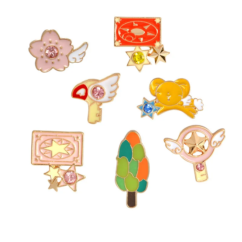 Hot Cardcaptor Sakura Badge Heart Wings Brooch Pins Decor Fashion Accessories 1x 