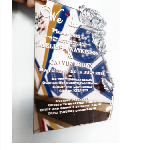 Новинка 2019, оптовая продажа акриловых пригласительных открыток на свадьбу с лазерной резкой розы, роскошные Пригласительные открытки на свадьбу