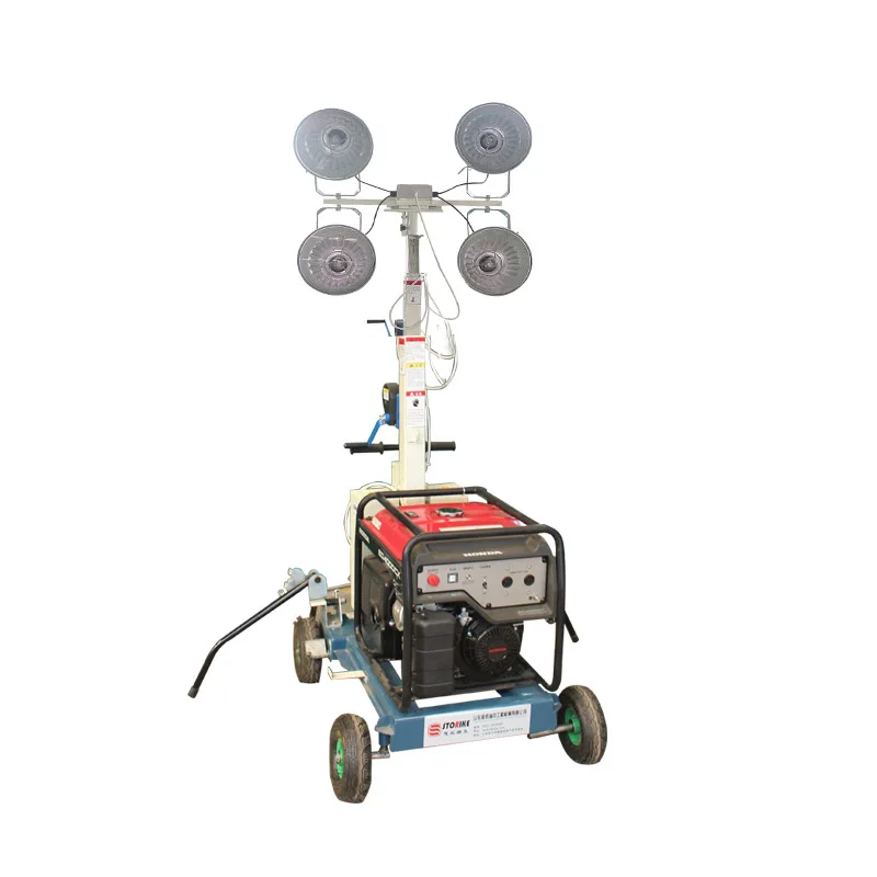 400w-1000w industrial portable mobile lighting tower with gasoline and diesel generator