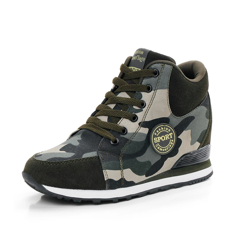 army wedge sneakers