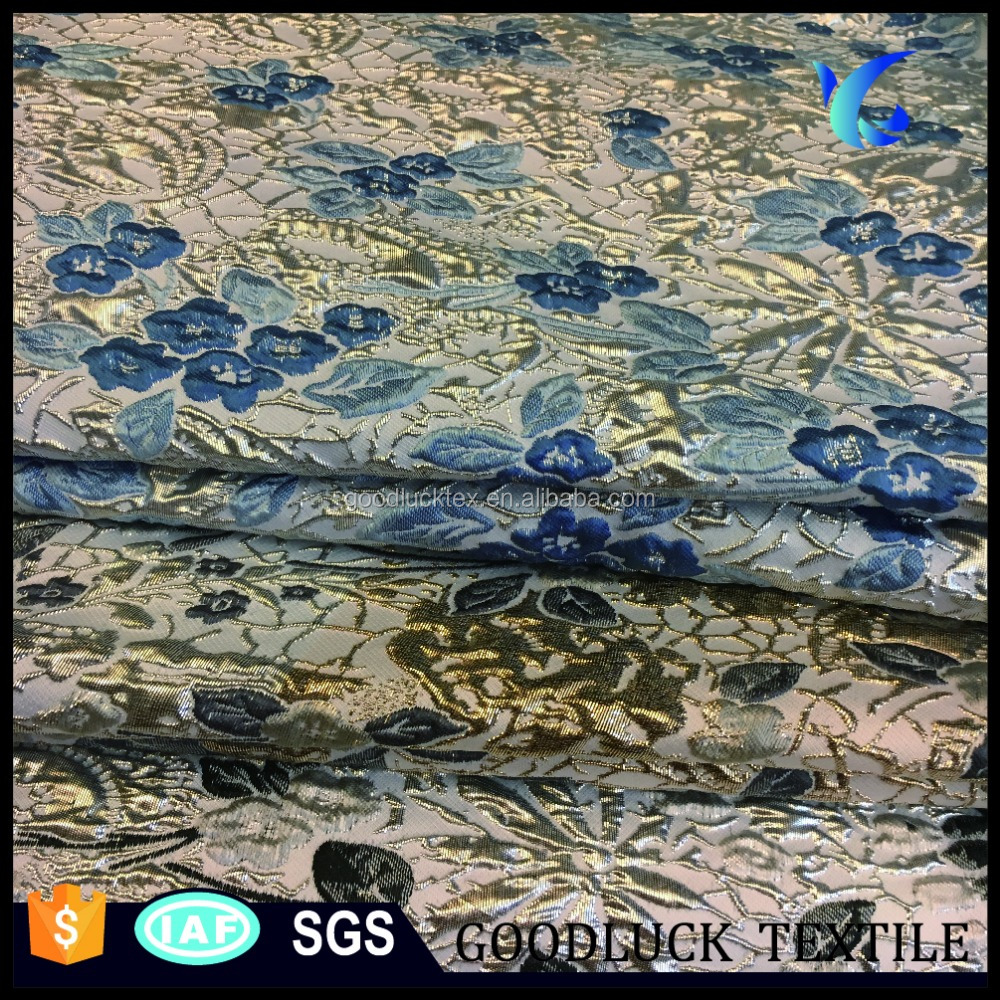 
 Жаккардовая ткань из полиэстера и нейлона с металлическим блеском  