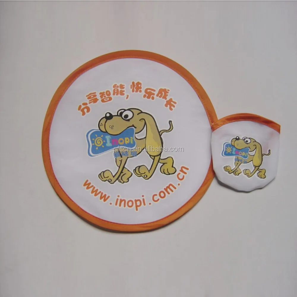 Customized Printed Promotional Folding Fan Foldable Nylon Disc Frisbee Flying Disc Made from Durable Polyester Fabric