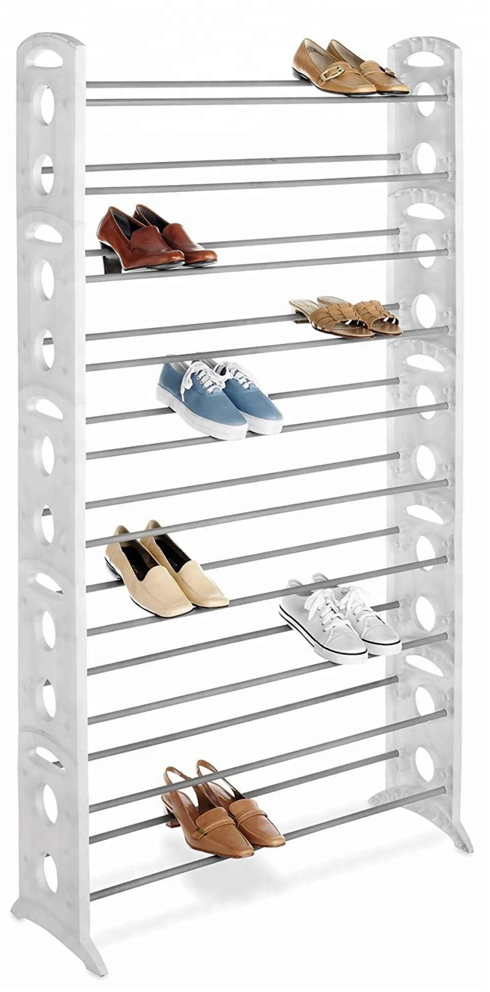 10 livelli scarpe rack per 50 paia di scarpe organizzatore di stoccaggio