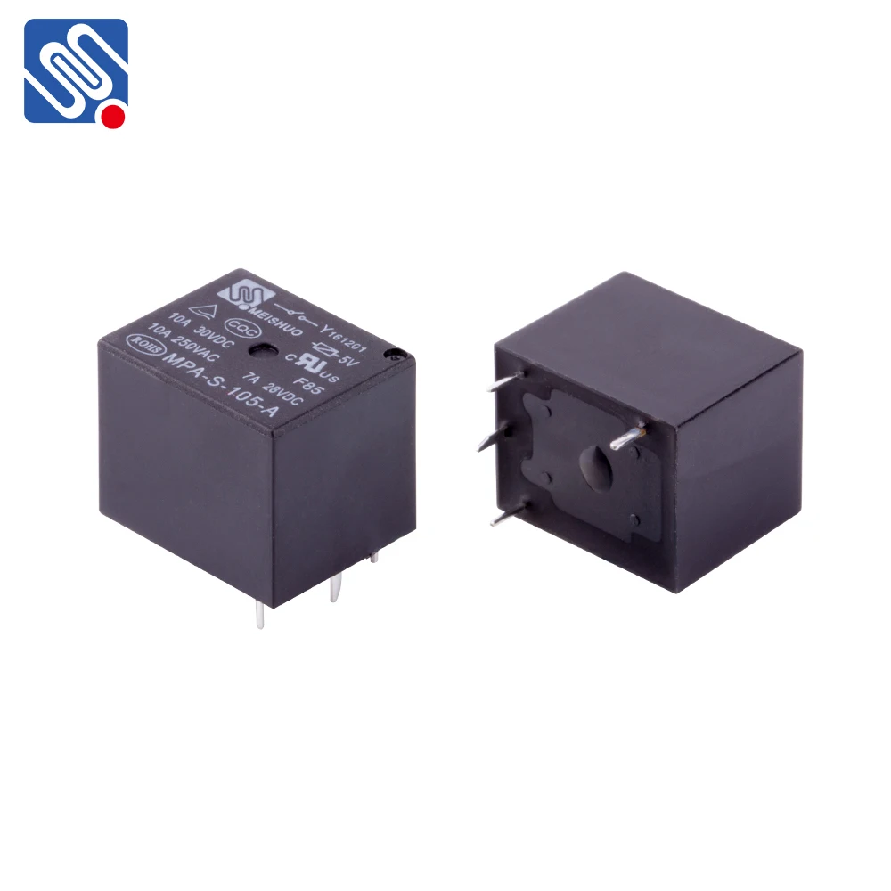 Meishuo MPA-S-124-C Micro Power Relay 5 Pin General Purpose 24V 10A 250VAC Small Size 250Vac Sealed Protection