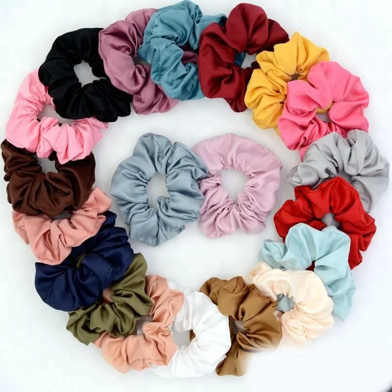 Girls Satin Hair Scrunchies Bobbles Elastic Hair Bands Buy Elastic