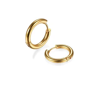 8mm/10mm/12mm/14mm/16mm/18mm/20mm Stainless Steel Gold/Black/Rose Gold Plated Huggie Hoop Earrings For Men Women