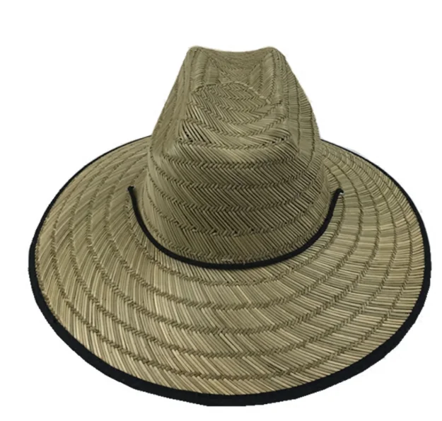 black straw top hat