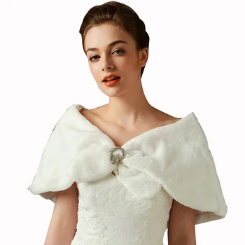 3422 Elegant Fur Wedding Shawl for Bridal Dress