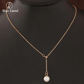 Hight Quality Simple Korean Necklace Jewelry Designs Fresh Water Baroque Pearl Necklace
