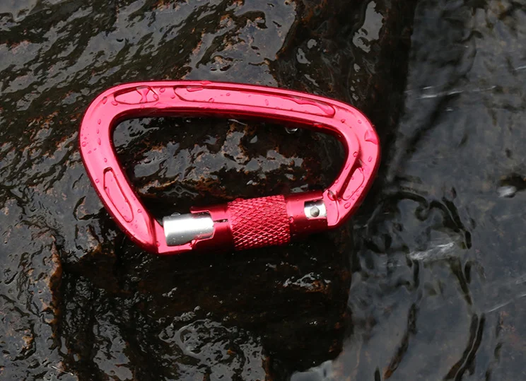 12mm Aluminum Snap Hooks Wholesale 22kn Selflocking Carabiner Outdoor Climbing Carabiner Hook Dog Rope Leash Hook