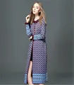 European Style 2015 New Women Jacquard Knitting Cardigans Jacket Autumn Winter O Neck Long Cashmere Overcoat