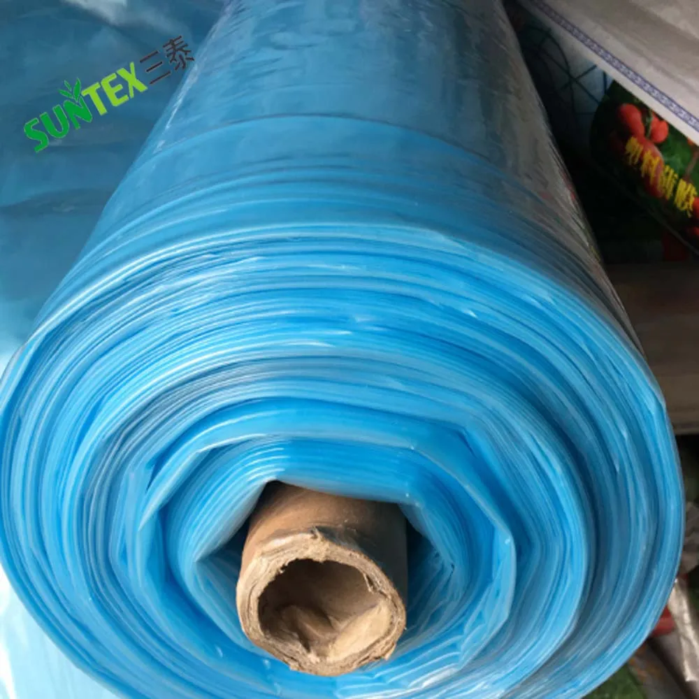 Source Vegetables Greenhouse Protective Poly Film, Blue Anti Drip 140  micron UV Protection LDPE Nursery Sheeting on